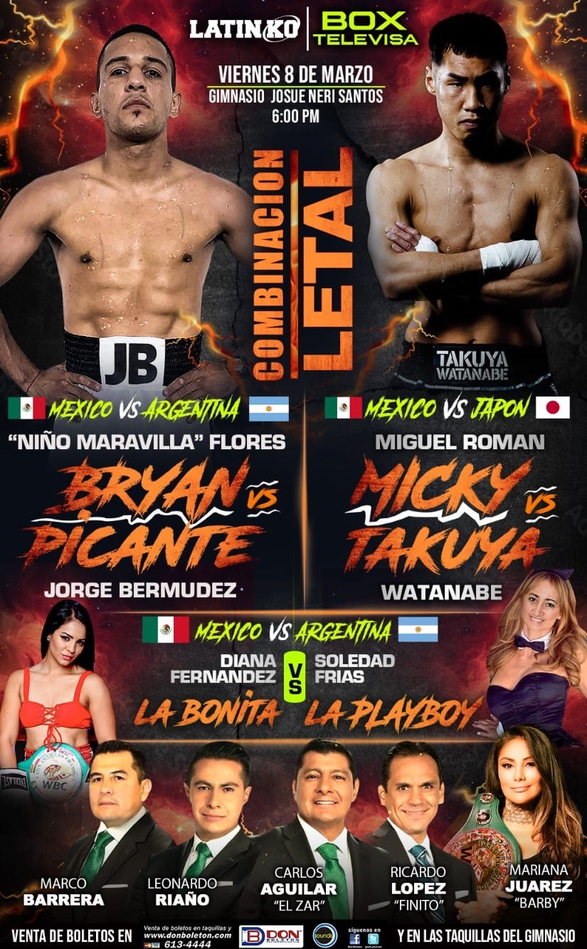“El Pica” Bermúdez enfrenta en Mexico el viernes 8 de marzo al local Bryan Flores.