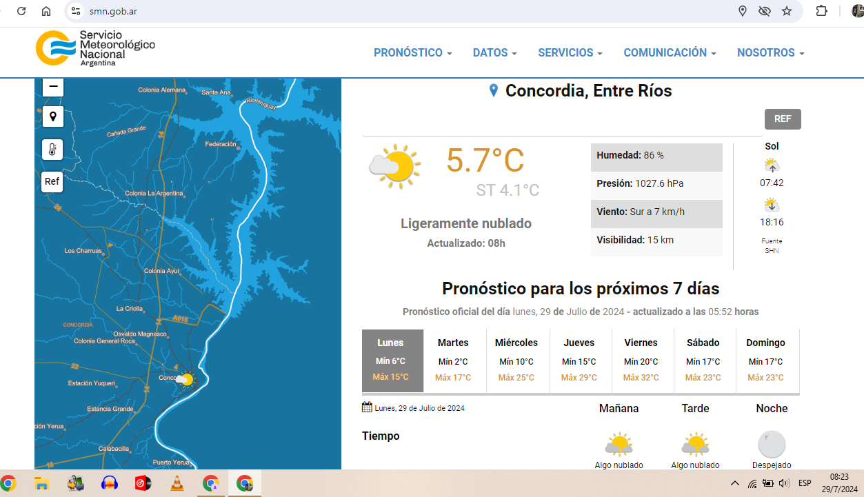 TIEMPO LOCO? EN LA SEMANA SE PASARA DE 15º A 32º DE TEMPERATURA EN CONCORDIA Y LA REGIÓN