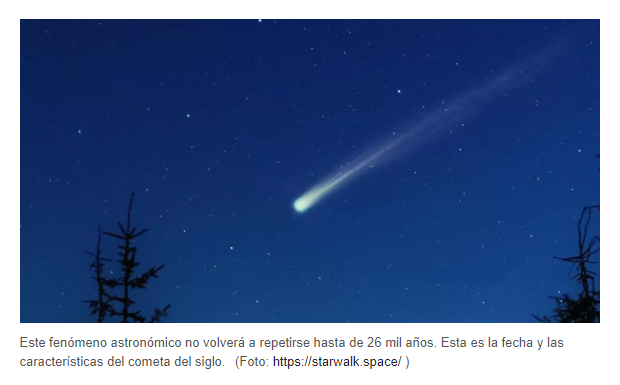 El «Cometa del Siglo» ya se puede observar a simple vista desde Argentina: cómo hacerlo