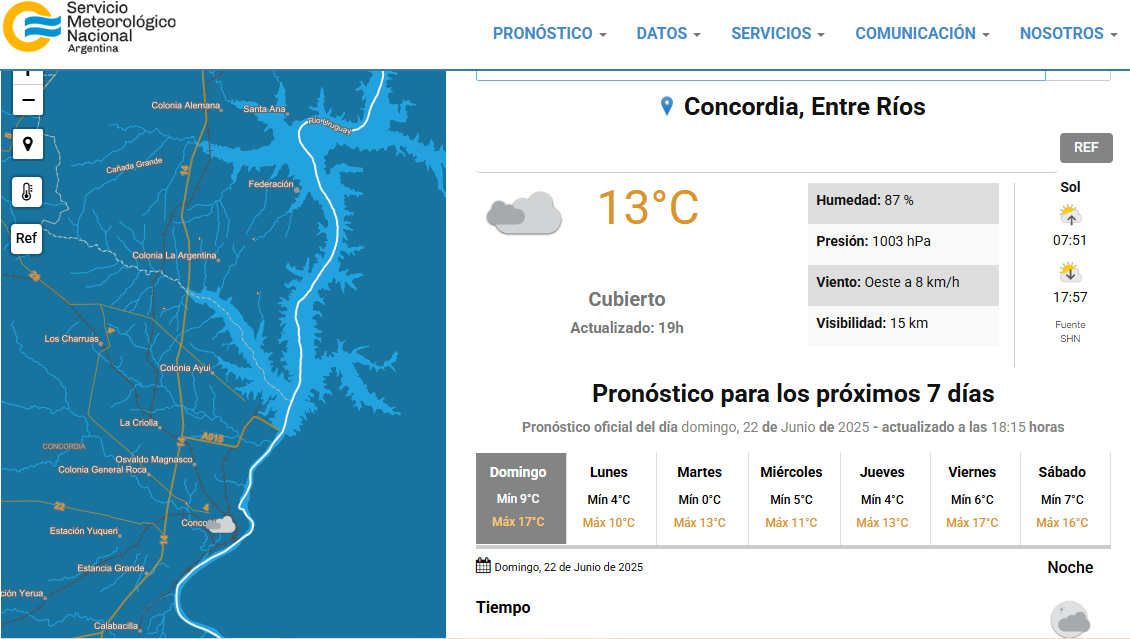Llega el frío polar a Concordia