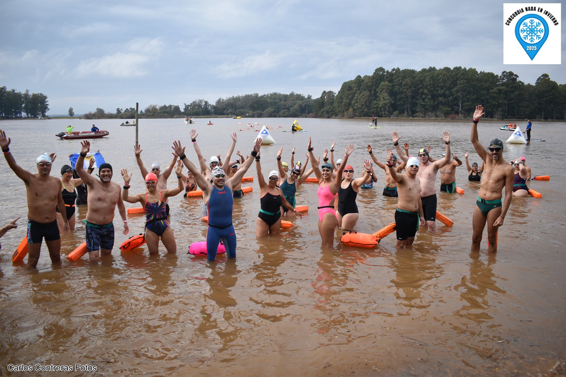 EN CONCORDIA Y POR CUARTA VEZ SE NADO EN INVIERNO