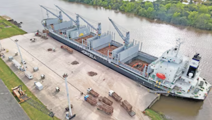 Puerto entrerriano logra récord de carga de madera para exportación