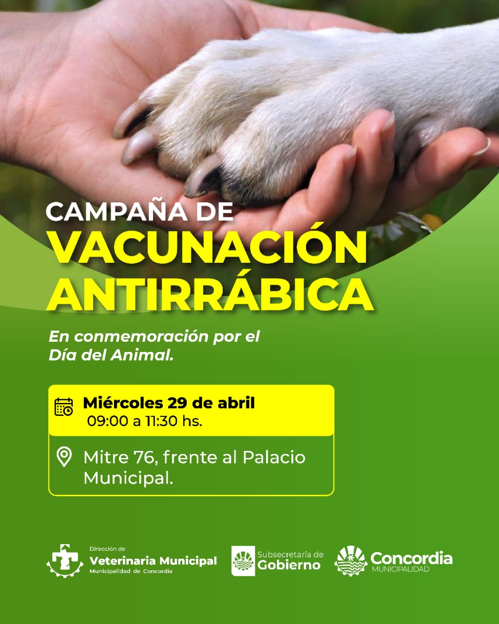 SERVICIO DE RECOLECCIÓN DE RESIDUOS DURANTE EL 1º DE MAYO Y VACUNACIÓN ANTIRRÁBICA